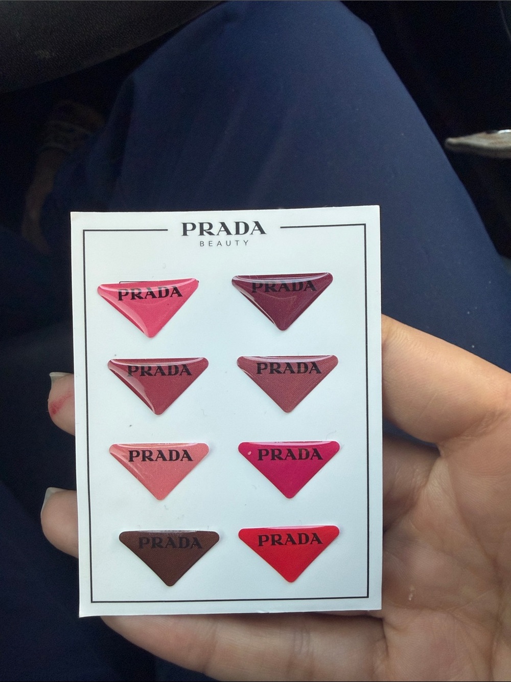 Prada Beauty Assorted Pink & Red Triangle Sticker Pack